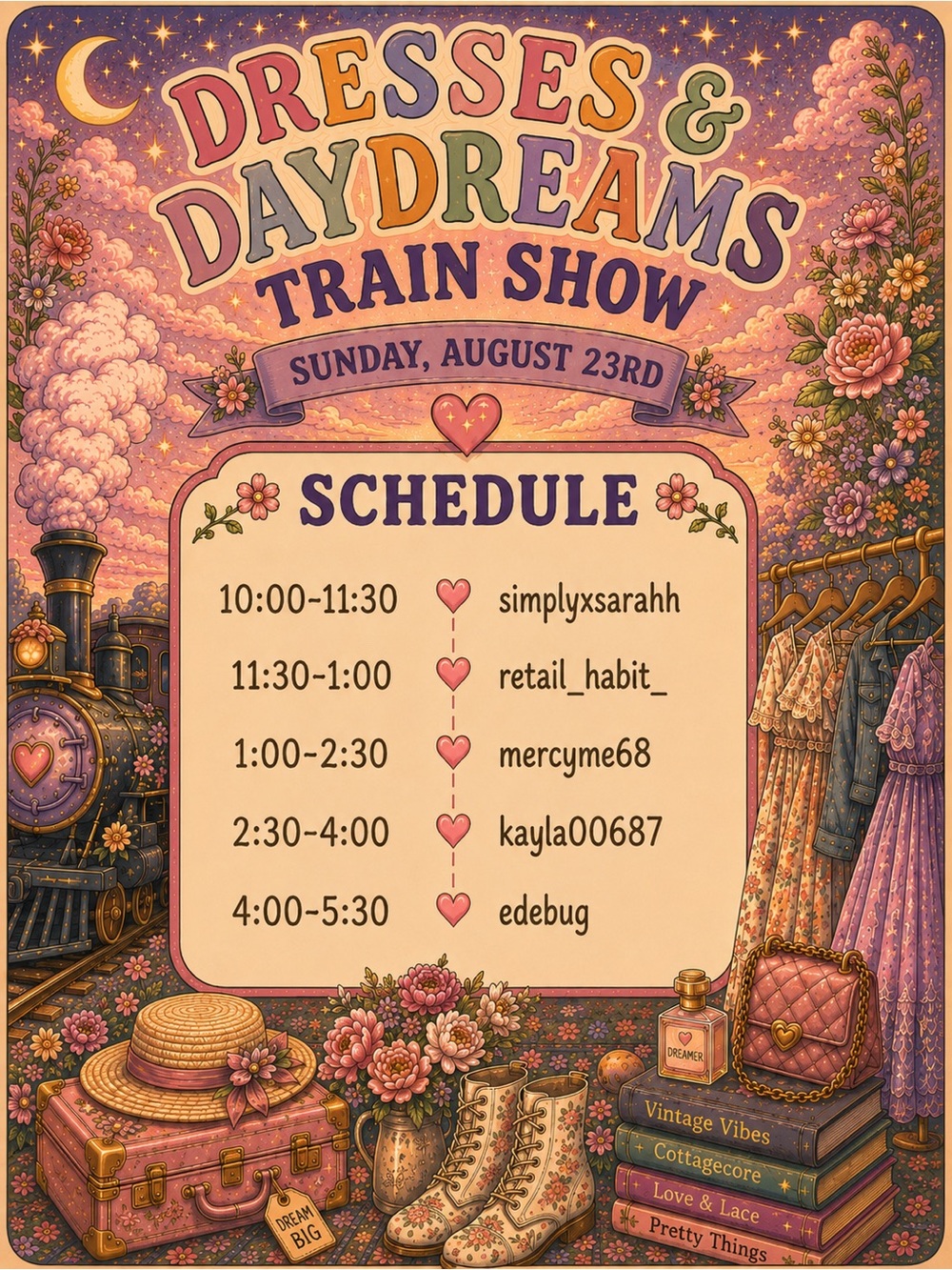 Dresses & Daydreams Train Show! πΈ π ~ Sunday, August 23rd - Picture 2 of 2